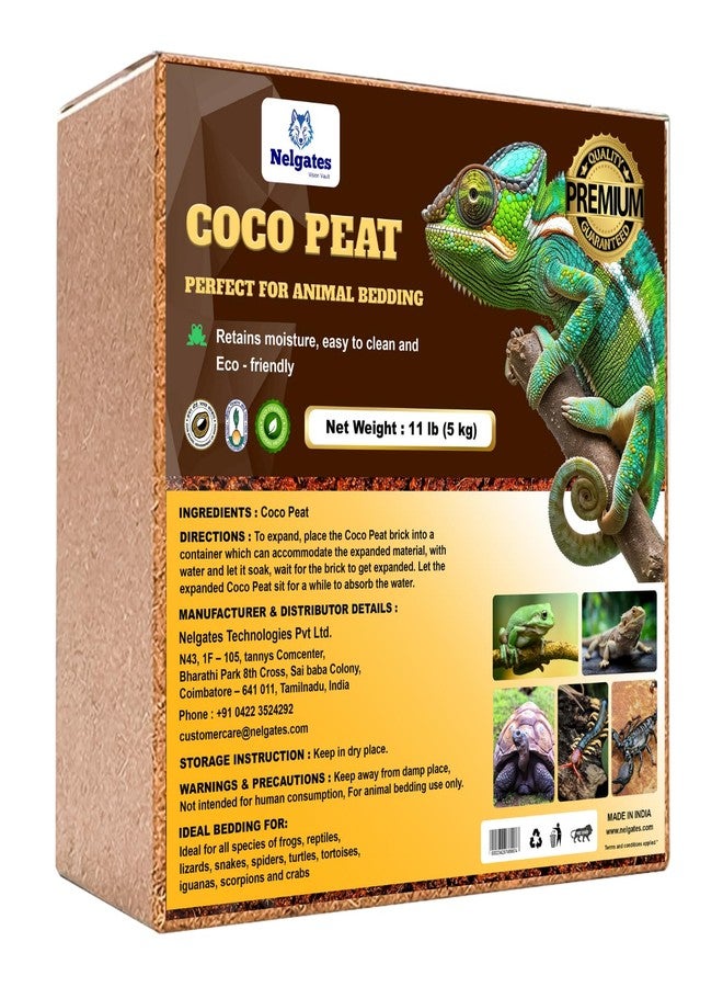 Nelgates Coco peat for Animal Bedding | Reptiles Small Animals Tortoise Python Frog Snake Chicken Rabbit Birds | pet Products pet Supply Indoor & Outdoor (5kg) - Image 1
